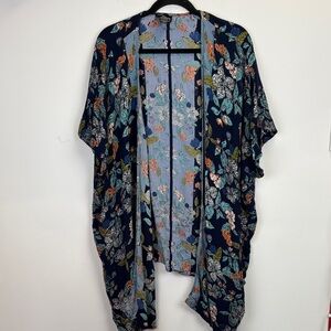 Angie Boho Blue Floral Kimono/ Size small